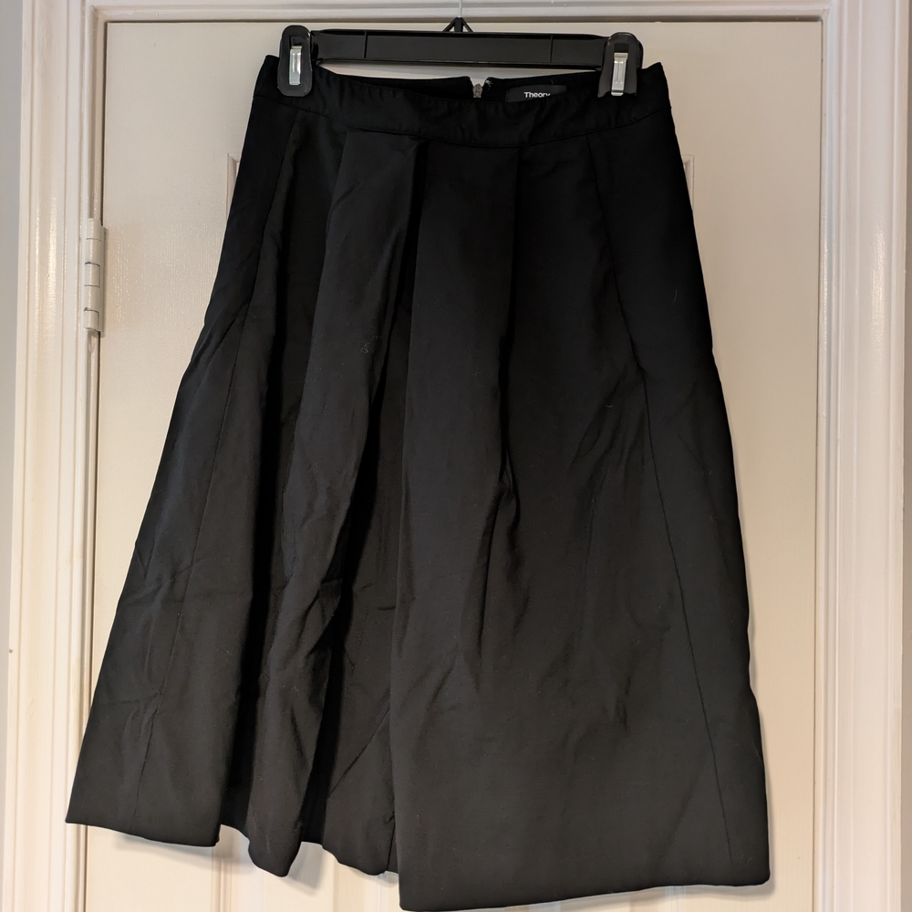 Theory Black A-Line Women's Skirt